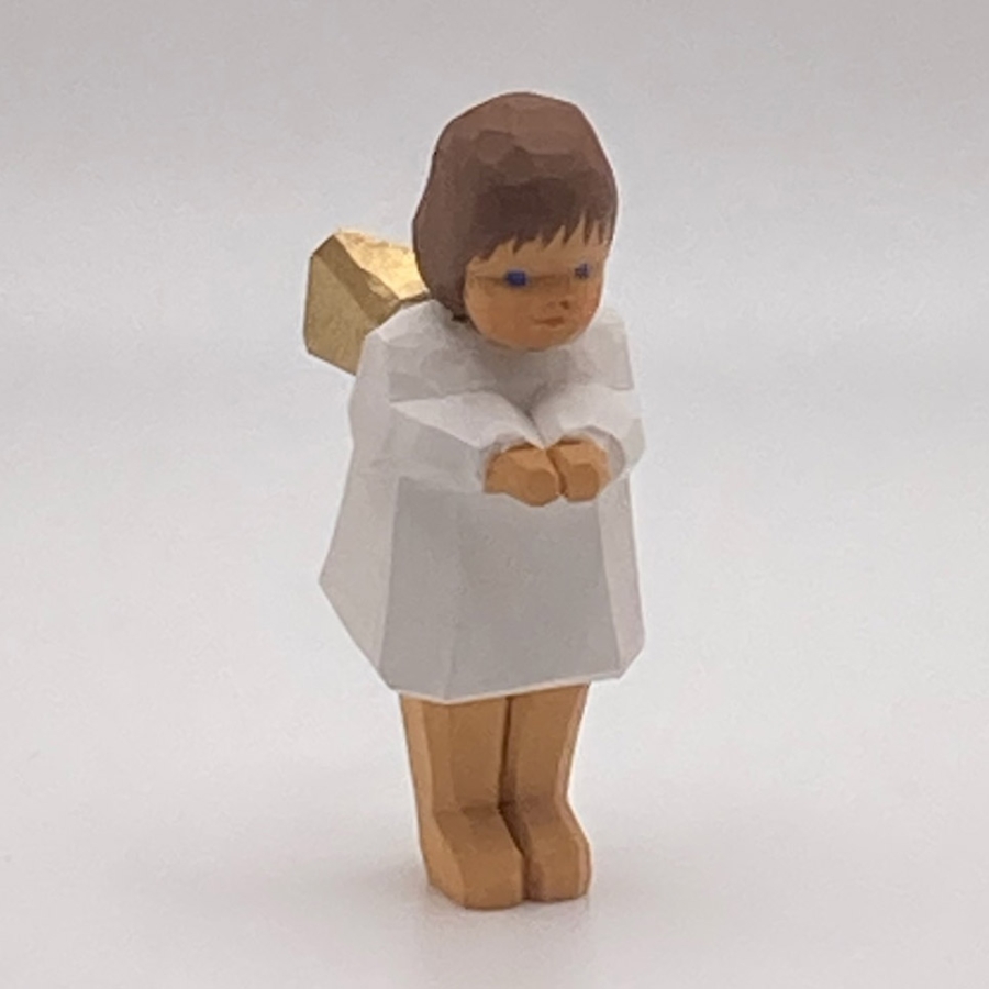 Angel, Peeking at Christ Child, Brown Hair 