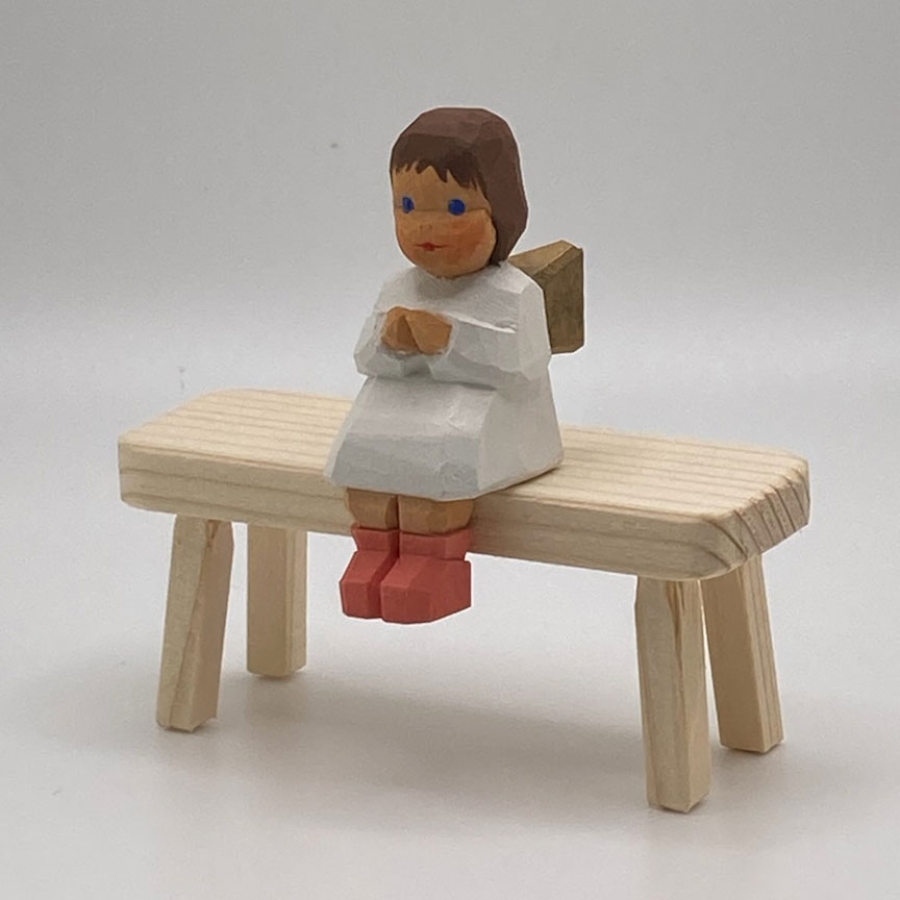 Angel, Sitting, Brown Hair, Pink Socks 