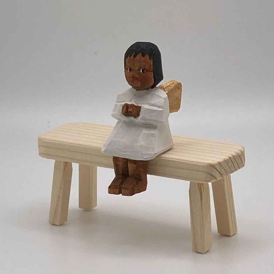 Angel, Sitting, Black Hair 